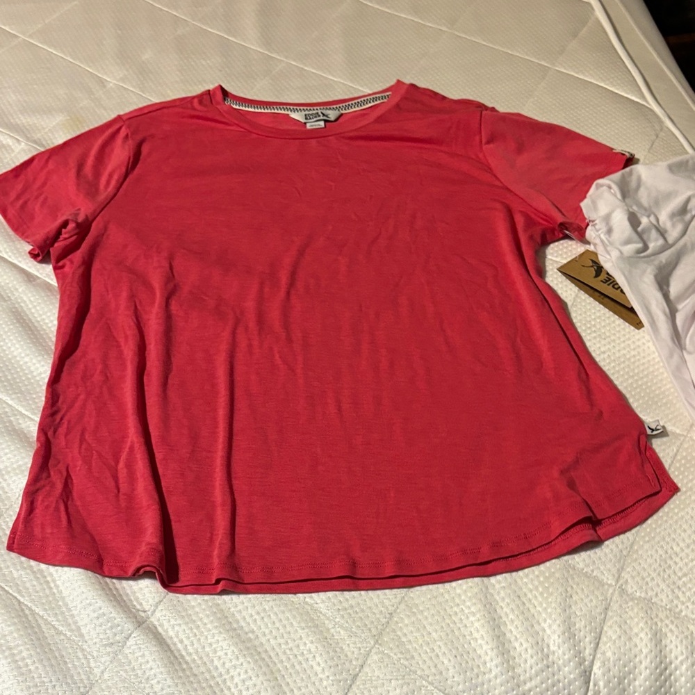 NWT Eddie Bauer Women's White and Pink Short Sleeve Tees - Picture 4 of 8